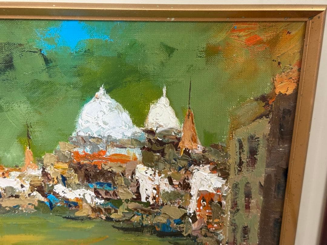 真作 渡辺ひでき ベニス F6号 油彩油絵 直筆サイン