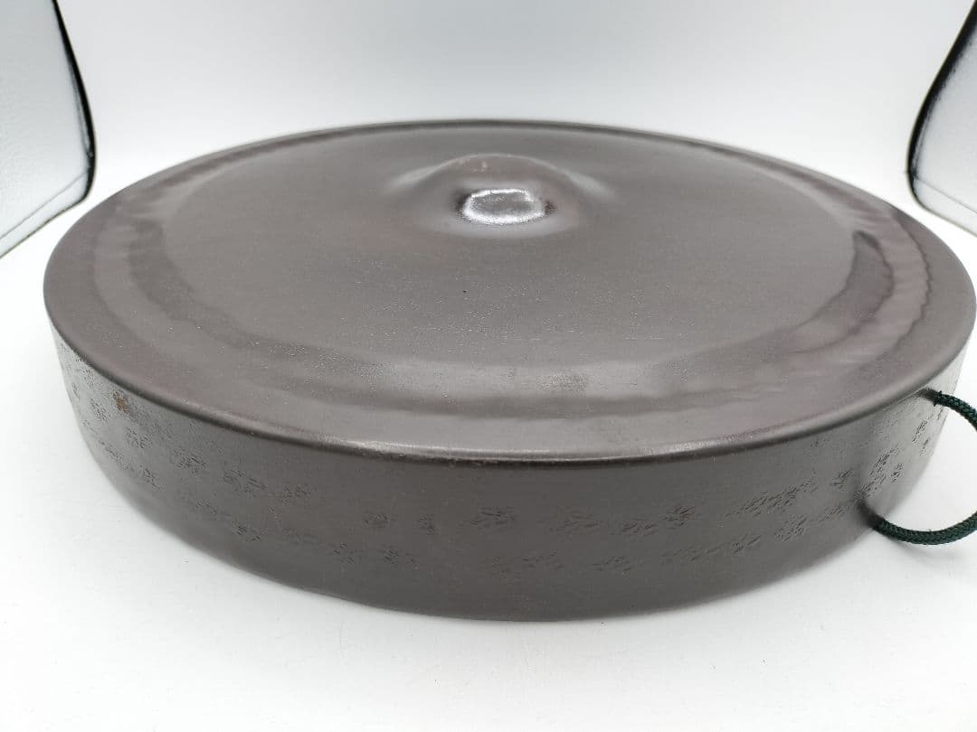 c763 銅鑼 大 バチ付 紙箱 茶道具 古物