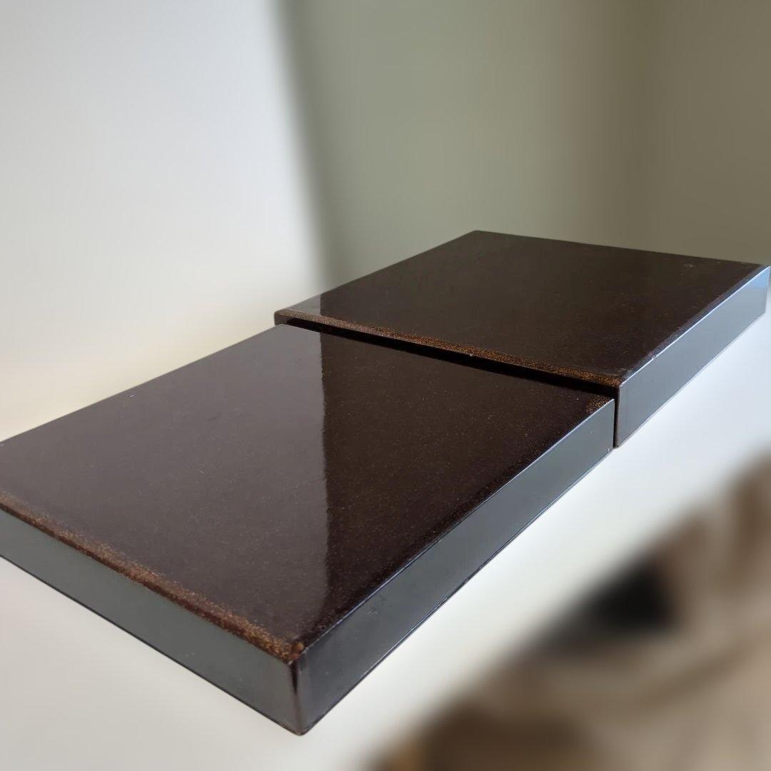 骨董　硯箱　蒔絵　紫陽花　大小　2枚組　木箱　木製　漆器