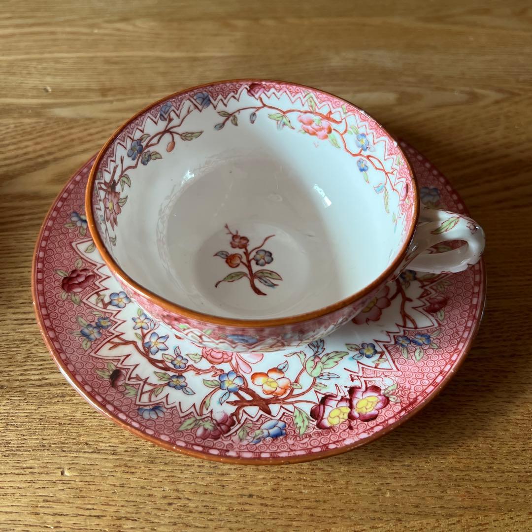 フランスサルグミンヌ窯、Mintonパターン219 ティーカップ＆ソーサー