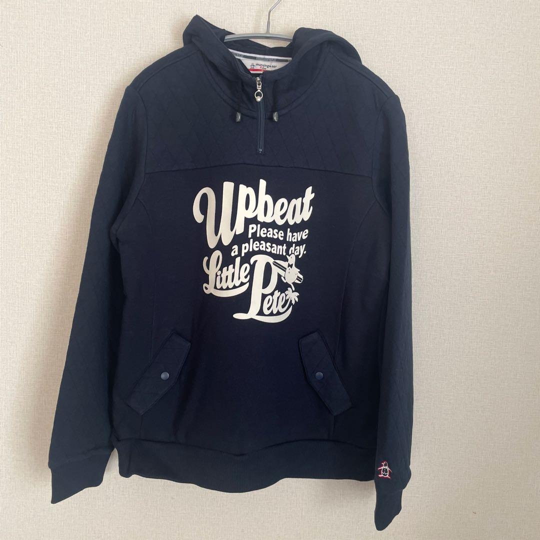 新品☆タグ付き マンシング レディース フード パーカー 長袖 ネイビー LL