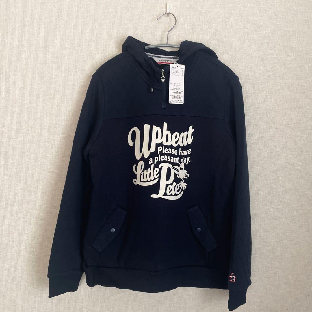 新品☆タグ付き マンシング レディース フード パーカー 長袖 ネイビー LL