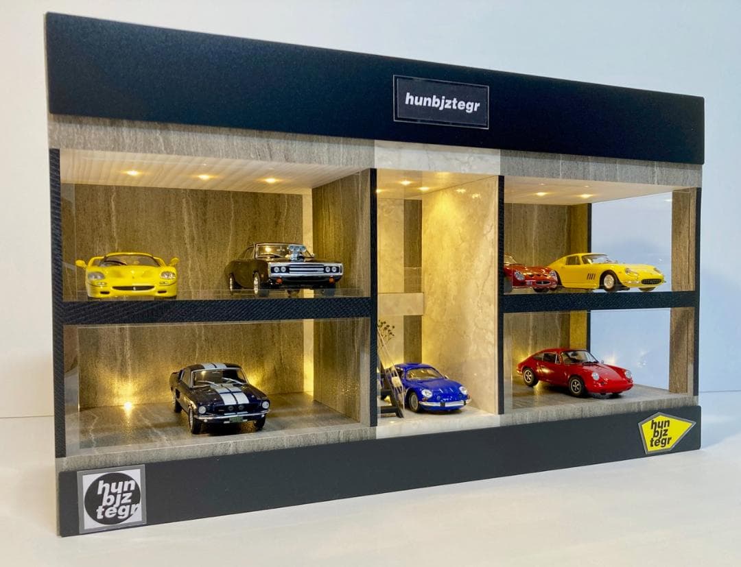 1/43展示13台可・大理石＆砂岩・2層式ディスプレーBOX / ネオジオラマ