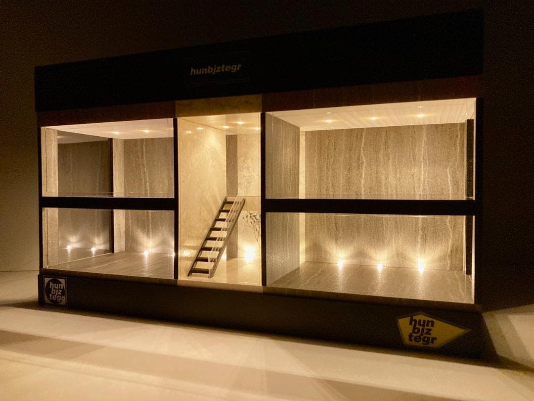 1/43展示13台可・大理石＆砂岩・2層式ディスプレーBOX / ネオジオラマ