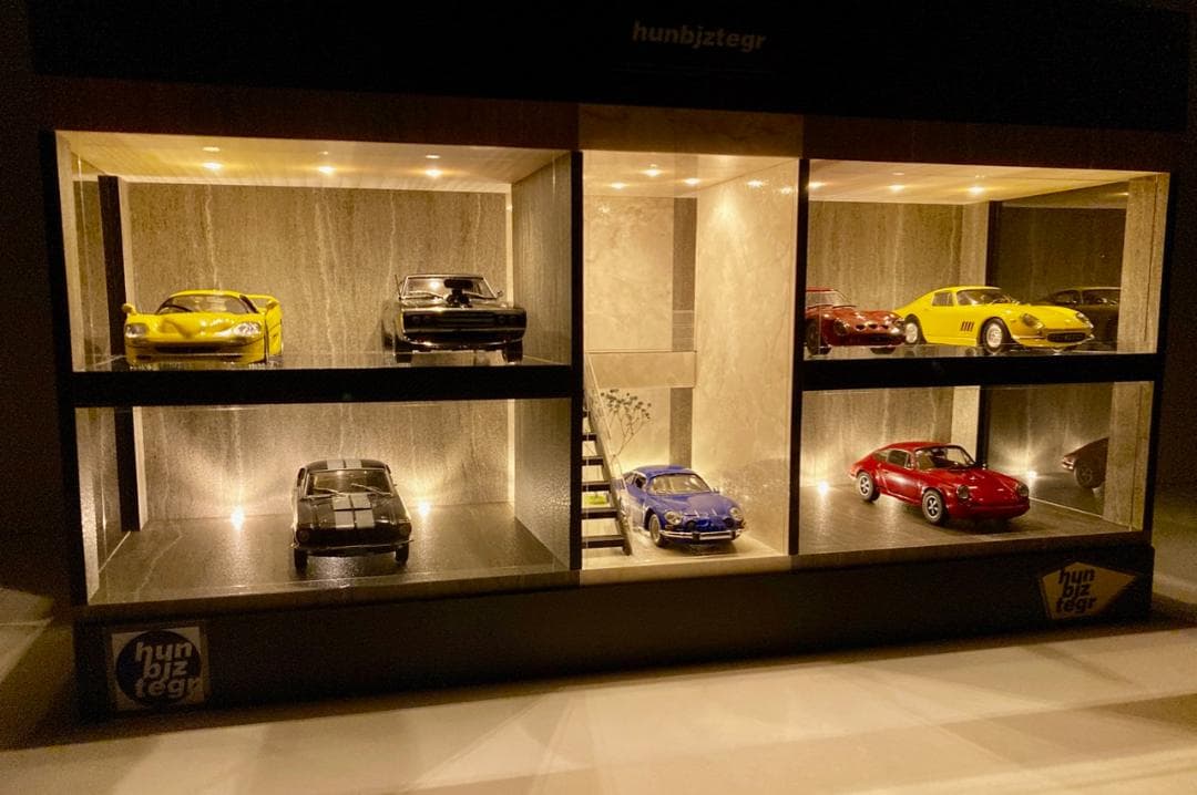 1/43展示13台可・大理石＆砂岩・2層式ディスプレーBOX / ネオジオラマ