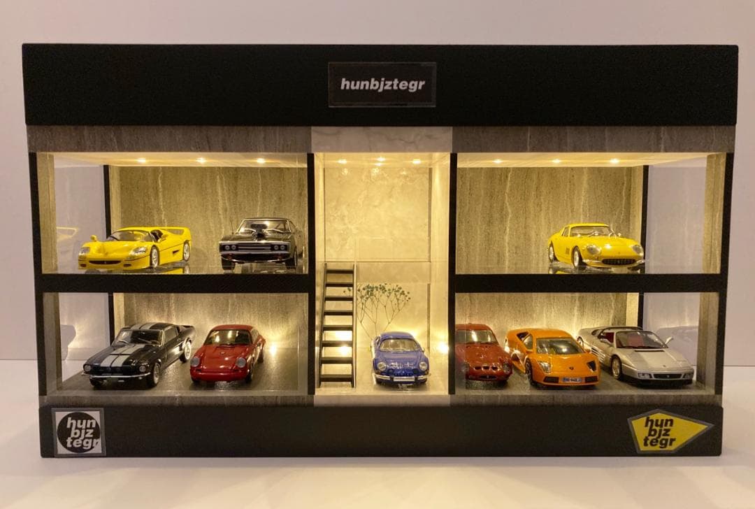 1/43展示13台可・大理石＆砂岩・2層式ディスプレーBOX / ネオジオラマ