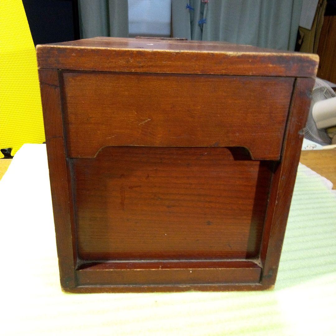 銭箱　木製　収納箱　アンティーク　レトロ　古民具　賽銭箱　木箱　古道具　湯銭箱