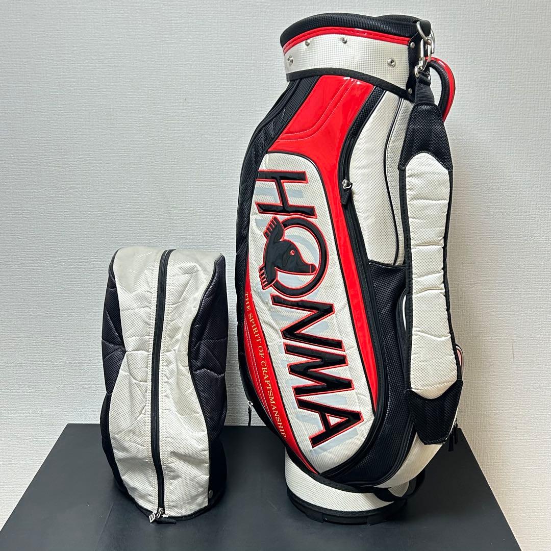 HONMA ホンマ ゴルフ キャディバッグ 5分割 ホワイト×ブラック×レッド