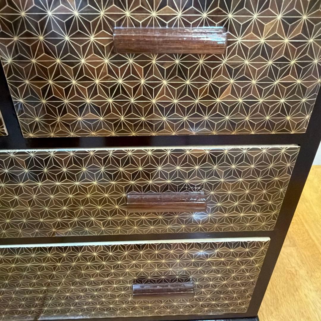 寄木細工 チェスト 小箪笥 箱根 伝統工芸 寄木家具 麻の葉文様 YOSEGI