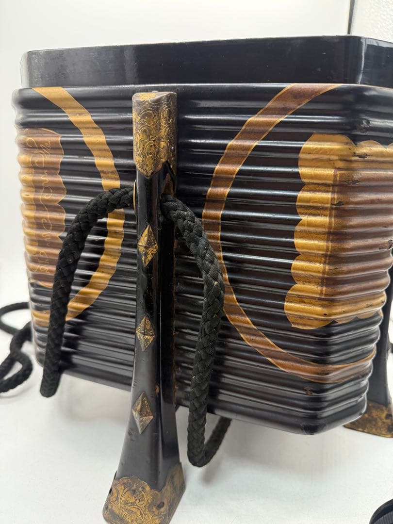 明治期　輪島塗　兜箱　蒔絵　木製　送料込み250510