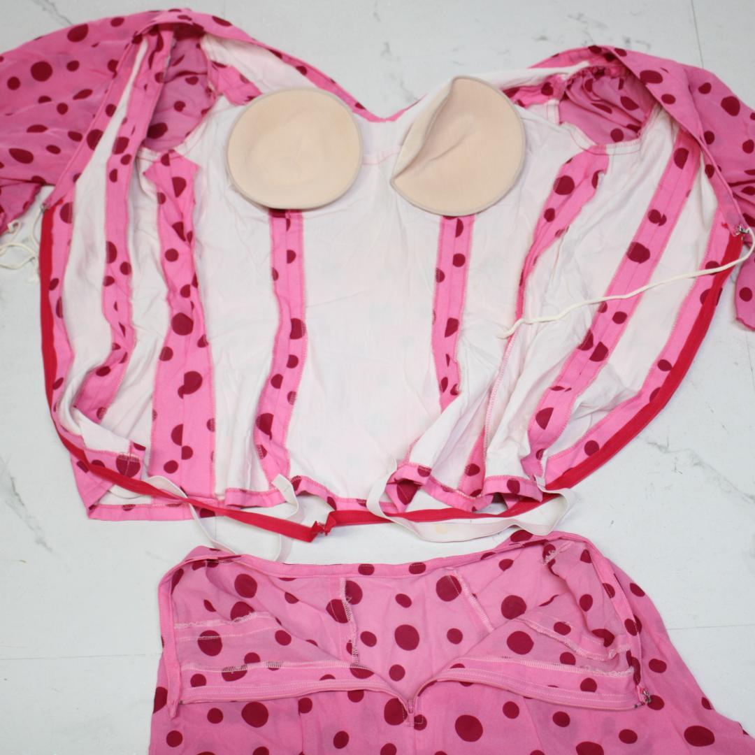 【美品 フラメンコ衣装】ピンク 上下セット セットアップ ツーピース ボランテ