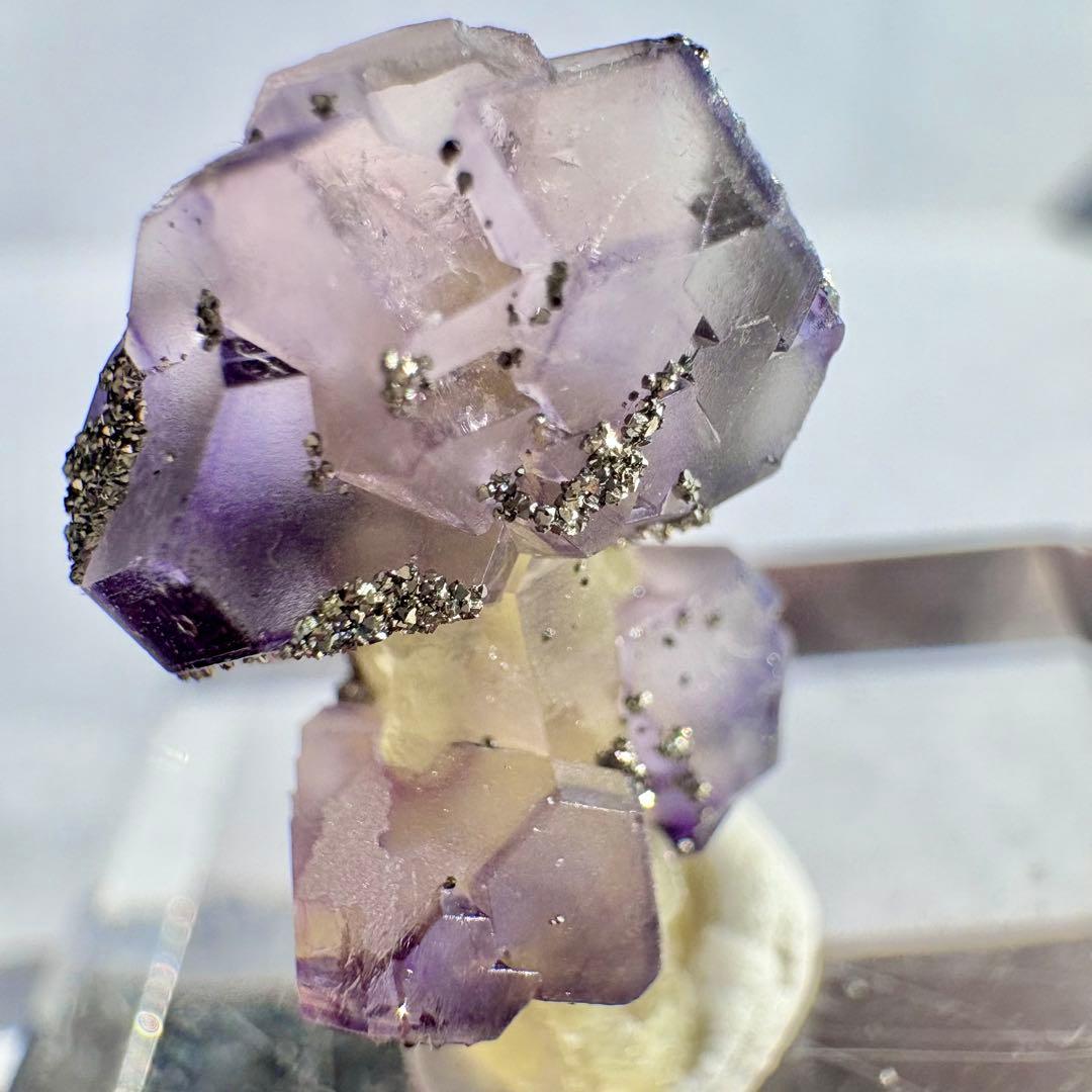 526 きのこタイプ 中国 内モンゴル産 フローライト&パイライト&クォーツ