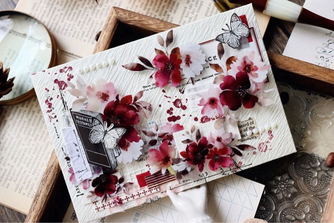 ⭐️SALE⭐️ 壹洱原创《花韵流年》海外マスキングテープ　マステ 【2156】