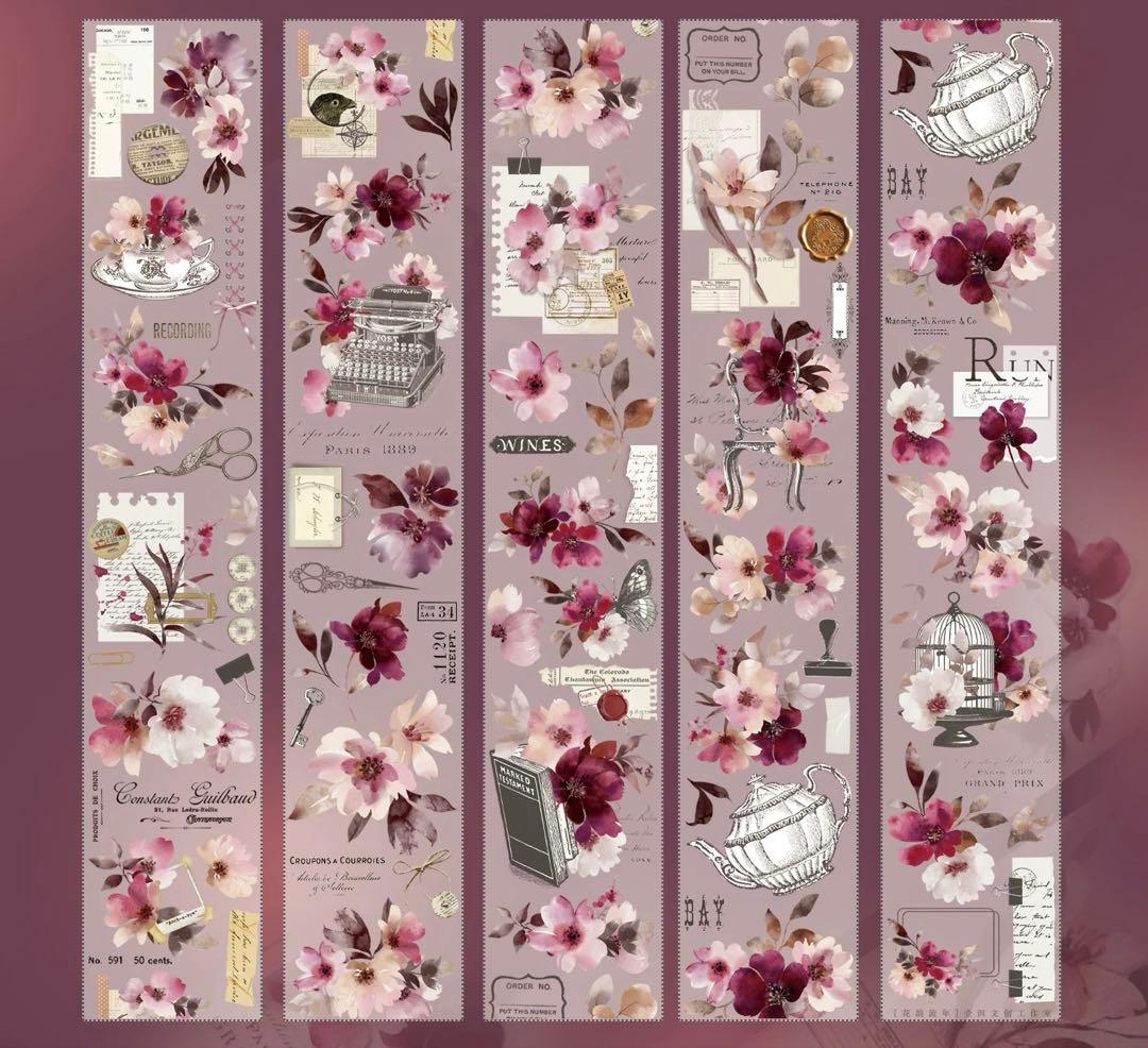 ⭐️SALE⭐️ 壹洱原创《花韵流年》海外マスキングテープ　マステ 【2156】