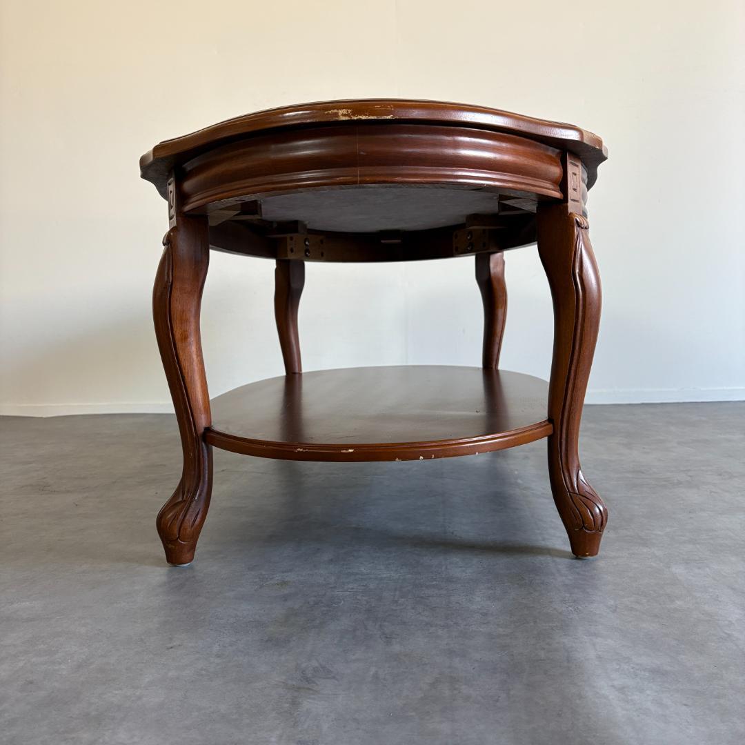 ロココ調 猫脚×大理石風天板 センターテーブル