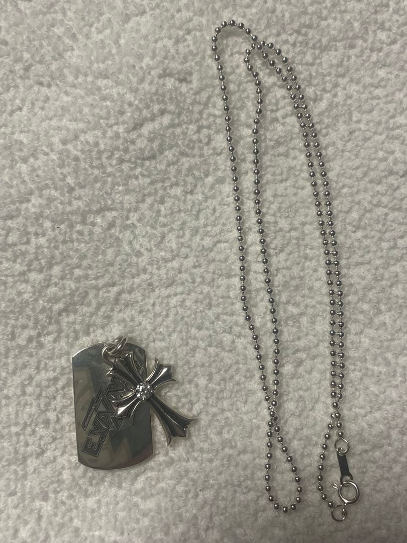 矢沢永吉 シルバーネックレス(クロスプレート)Yaz