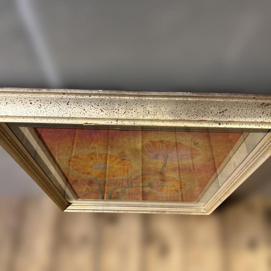 「ポピー」 額装 悦子 額縁入り 水彩画　壁掛け　インテリア　コレクション