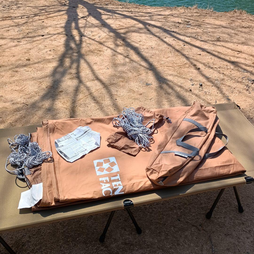 タープ　ポリコットン　4.2×4.7 　使用一回のみ！キレイです