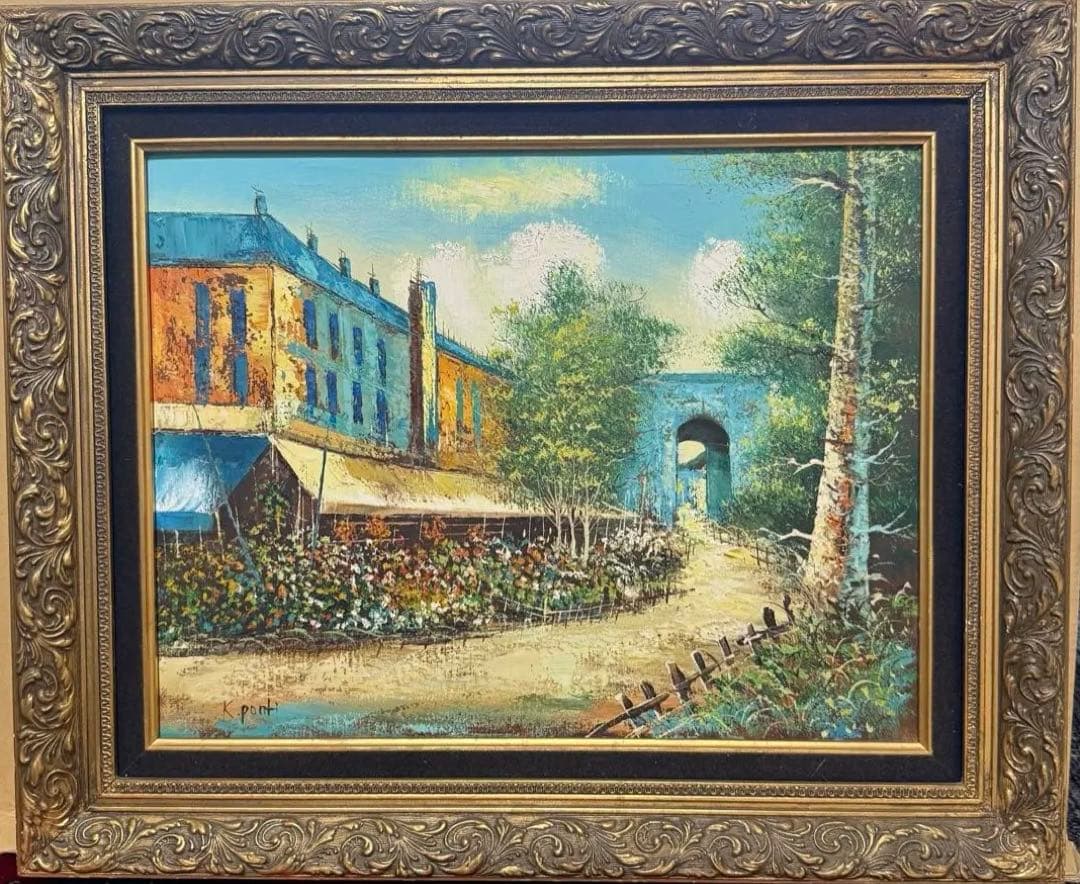 K. PINT 外国風景画　油彩画　インテリア　送料込み0912