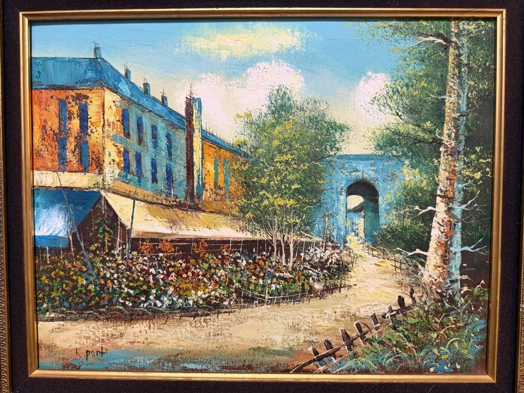 K. PINT 外国風景画　油彩画　インテリア　送料込み0912