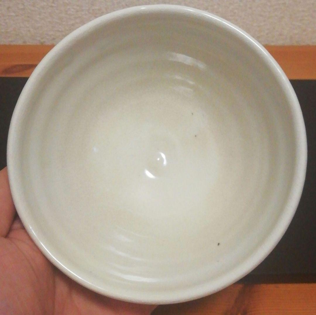 岡本作礼作　唐津焼　粉引　茶碗　共箱　略歴付　茶道具