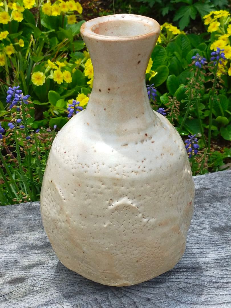 ♥美濃焼　志野　林正太郎　花瓶　高２６５ｍｍ　花器