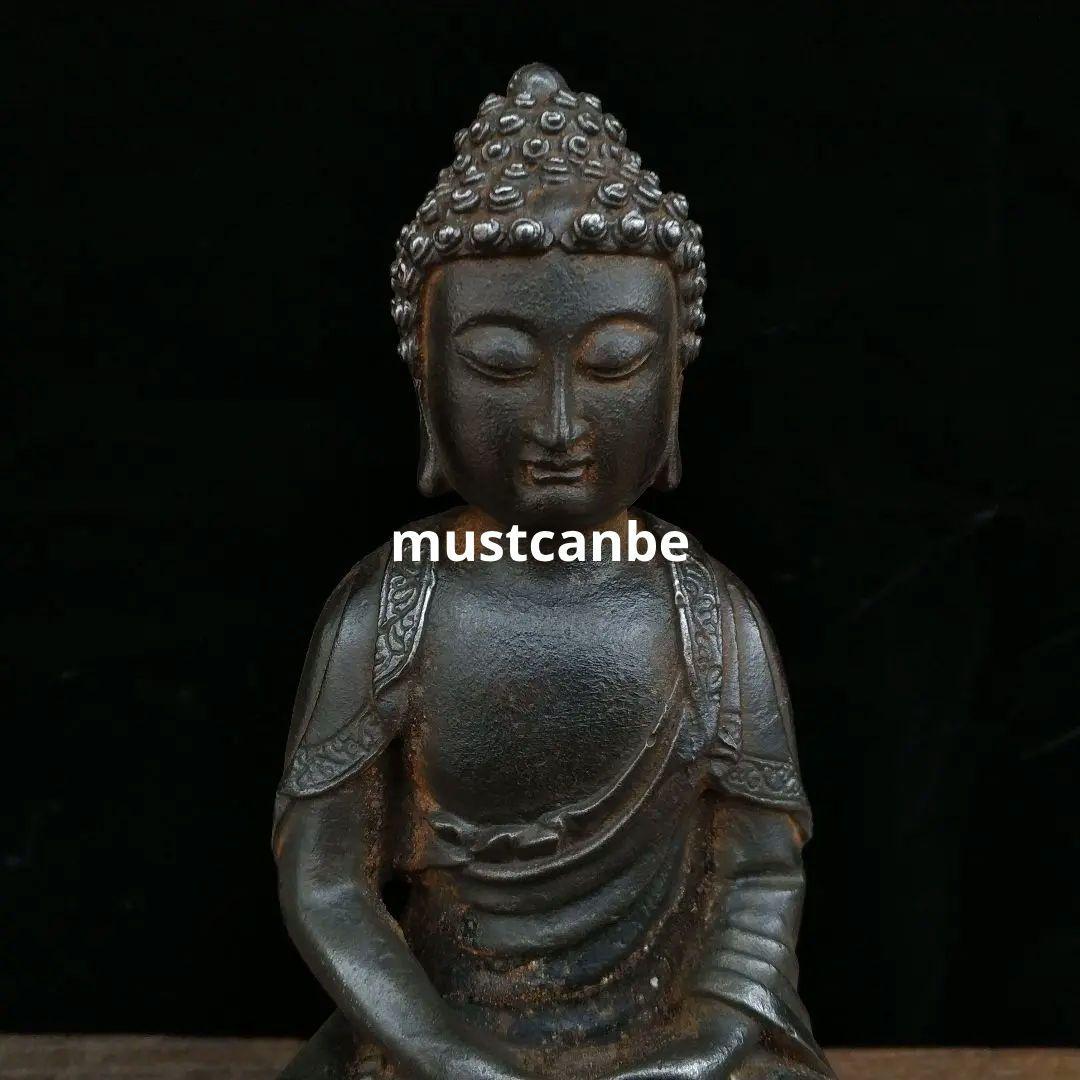 鉄器 仏像 釈迦仏坐像 彫刻 置物 開運 風水 工芸品