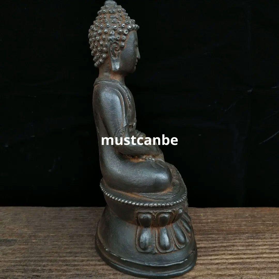 鉄器 仏像 釈迦仏坐像 彫刻 置物 開運 風水 工芸品