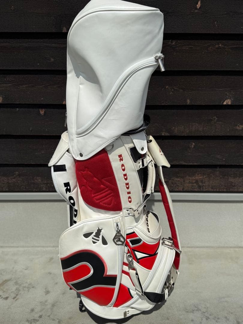 RODDIO キャディバッグ ホワイト/レッド/ブラック