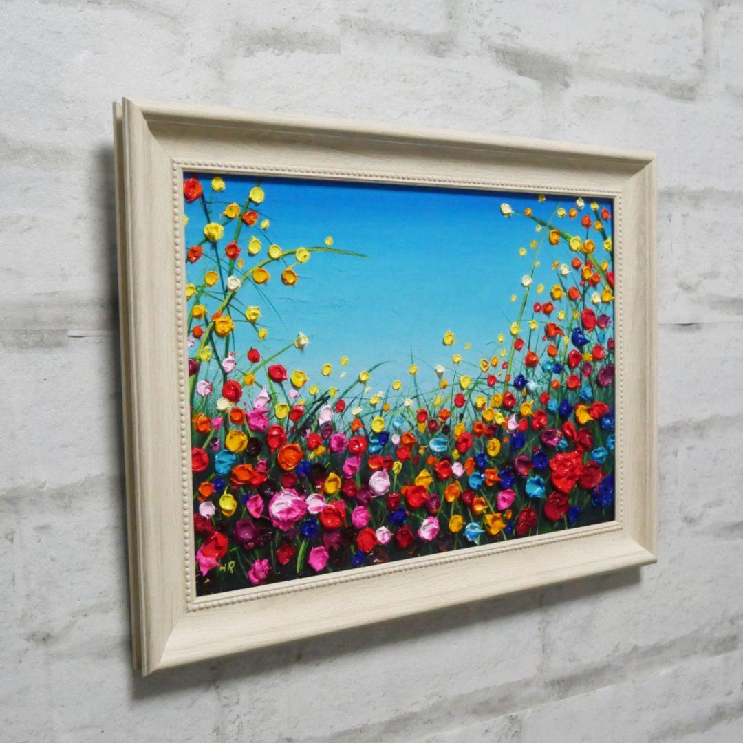 油絵 絵画 【野生のお花畑】