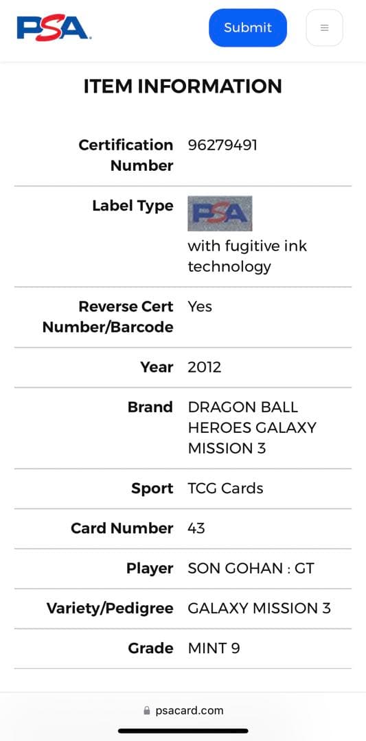 世界1枚 PSA9 孫悟飯 旧弾 ドラゴンボール トレカ DRAGON BALL