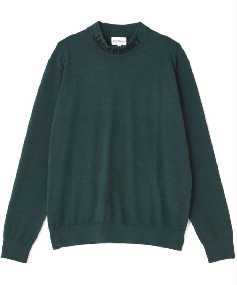 新品 パーリーゲイツ ジャックバニー ロゴハイネックニット(6)サイズLL/緑