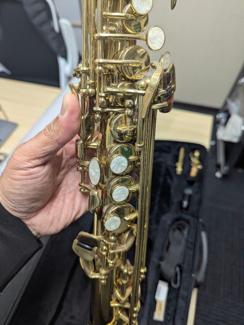 ソプラノサックス本体 パールキー付き　ジャンク品