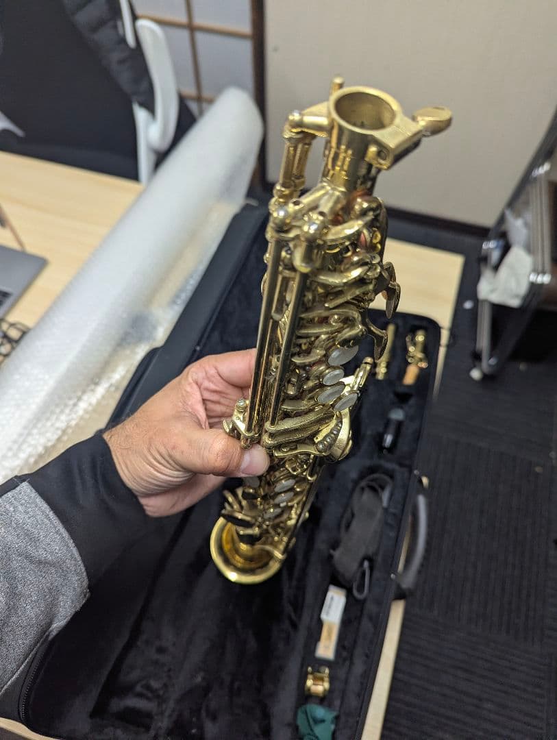ソプラノサックス本体 パールキー付き　ジャンク品
