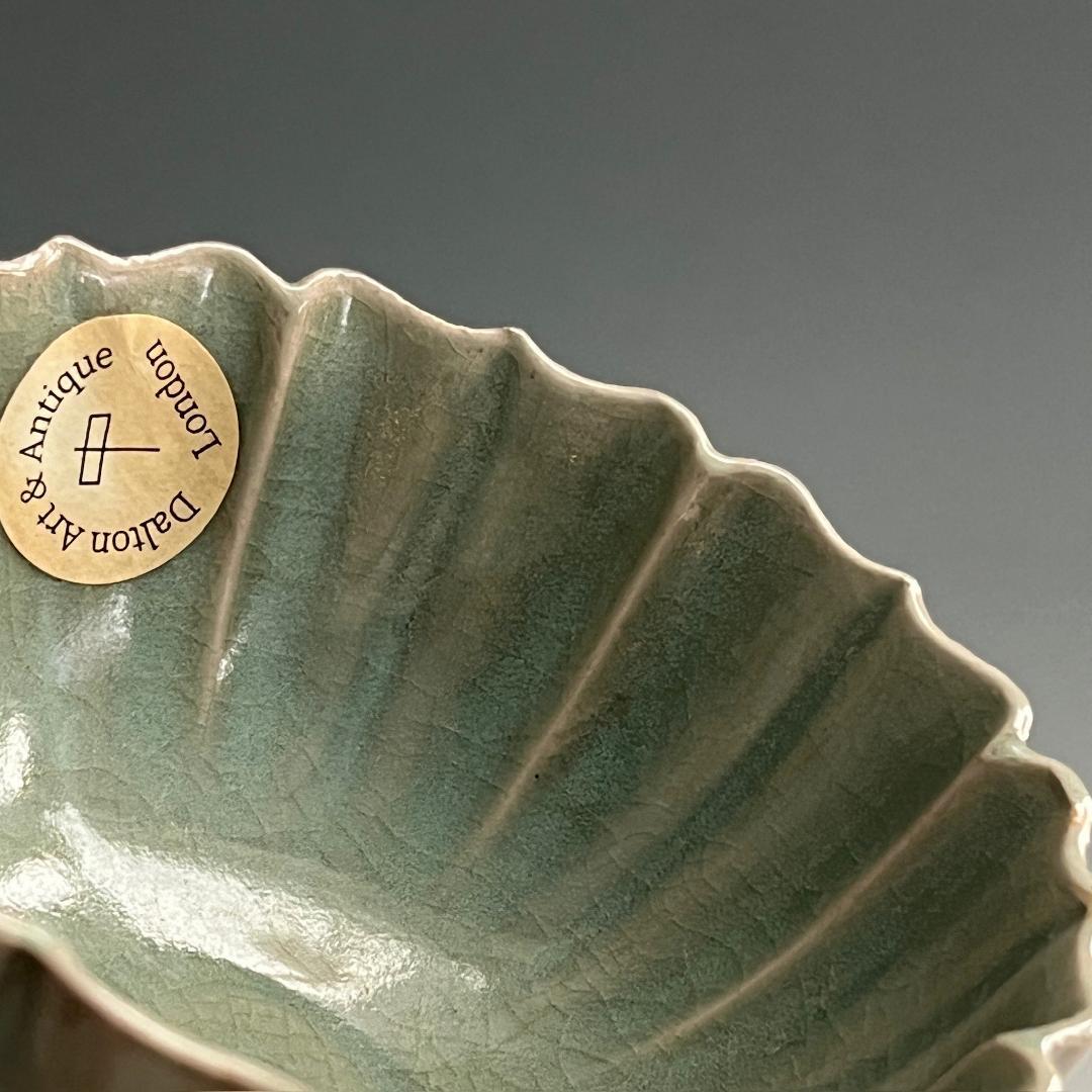 唐物 青磁稜花盃 氷裂紋 中国美術 古玩 SN75