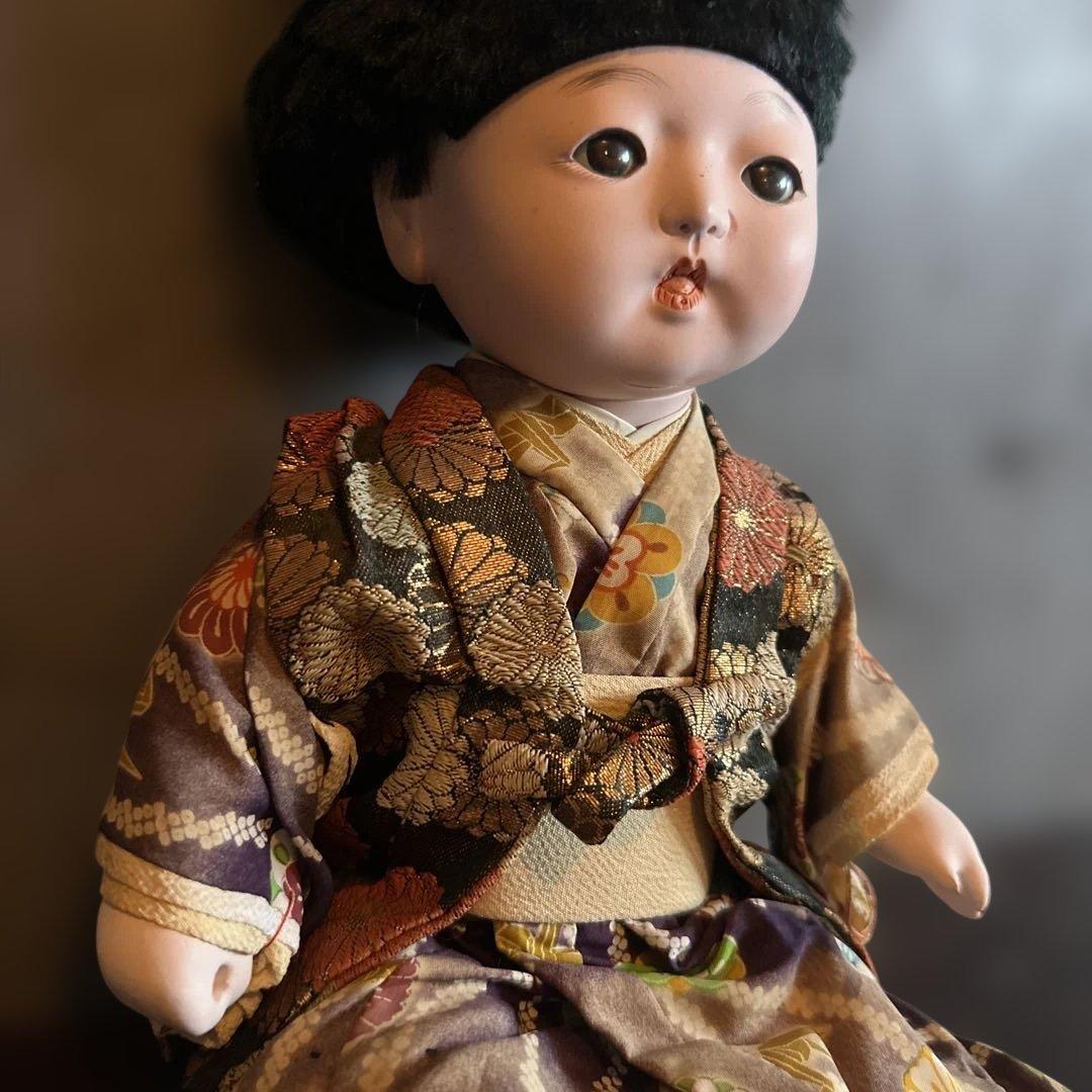 陶器製日本人形 約30cm 和服