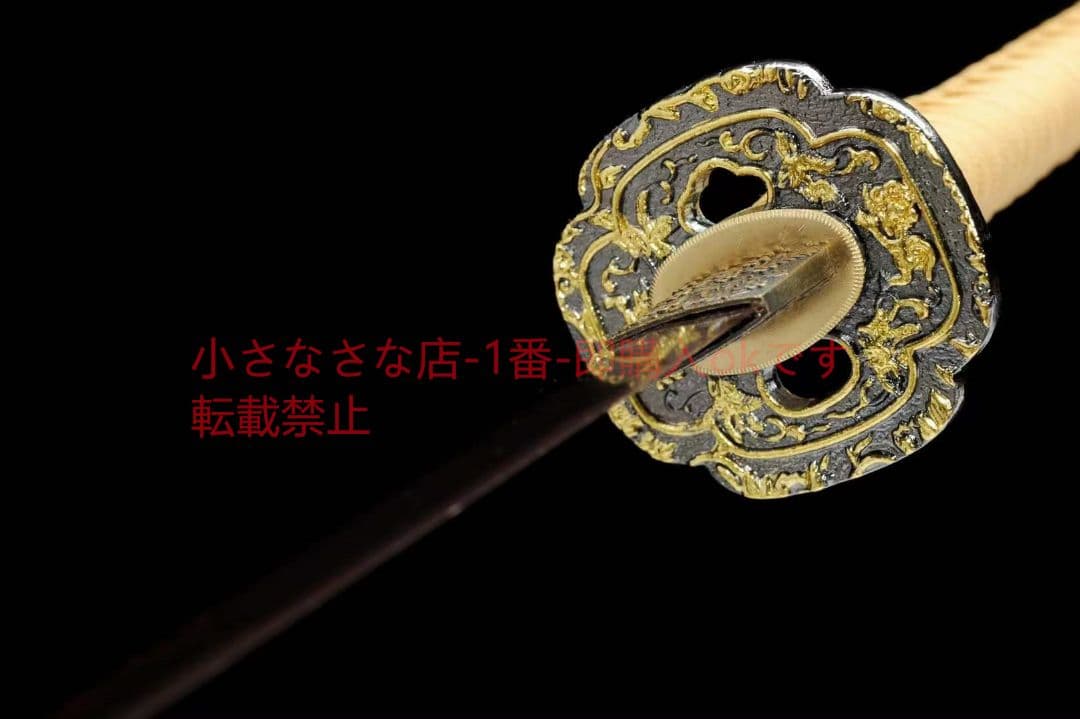 ダマスカス発赤武者刀【千秋】  古兵器 武具 刀装具 日本刀 模造刀 居合刀