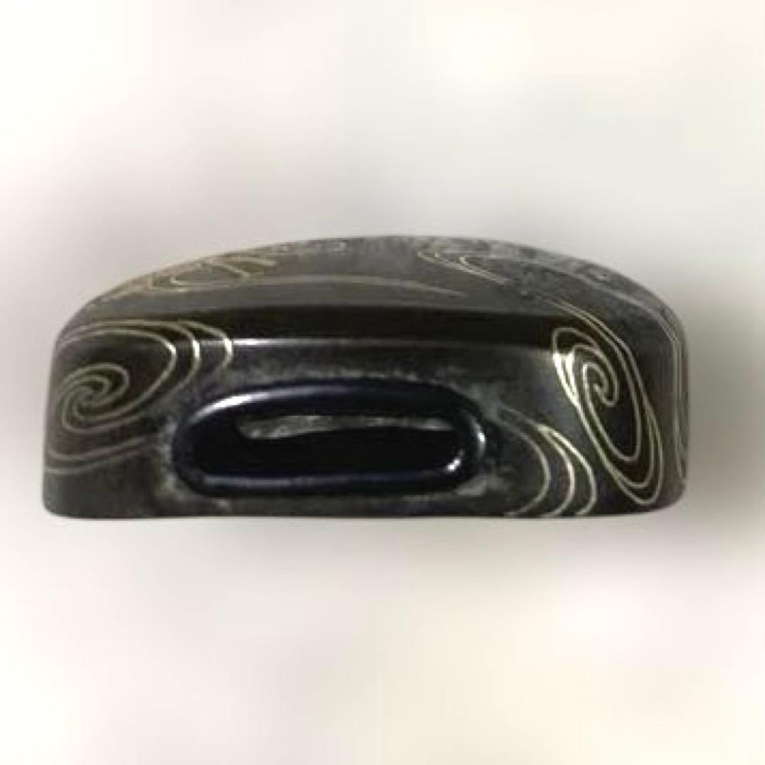 B-68 縁頭　金象嵌　武具　刀装具　骨董品　日本　時代物　美術品　工芸品