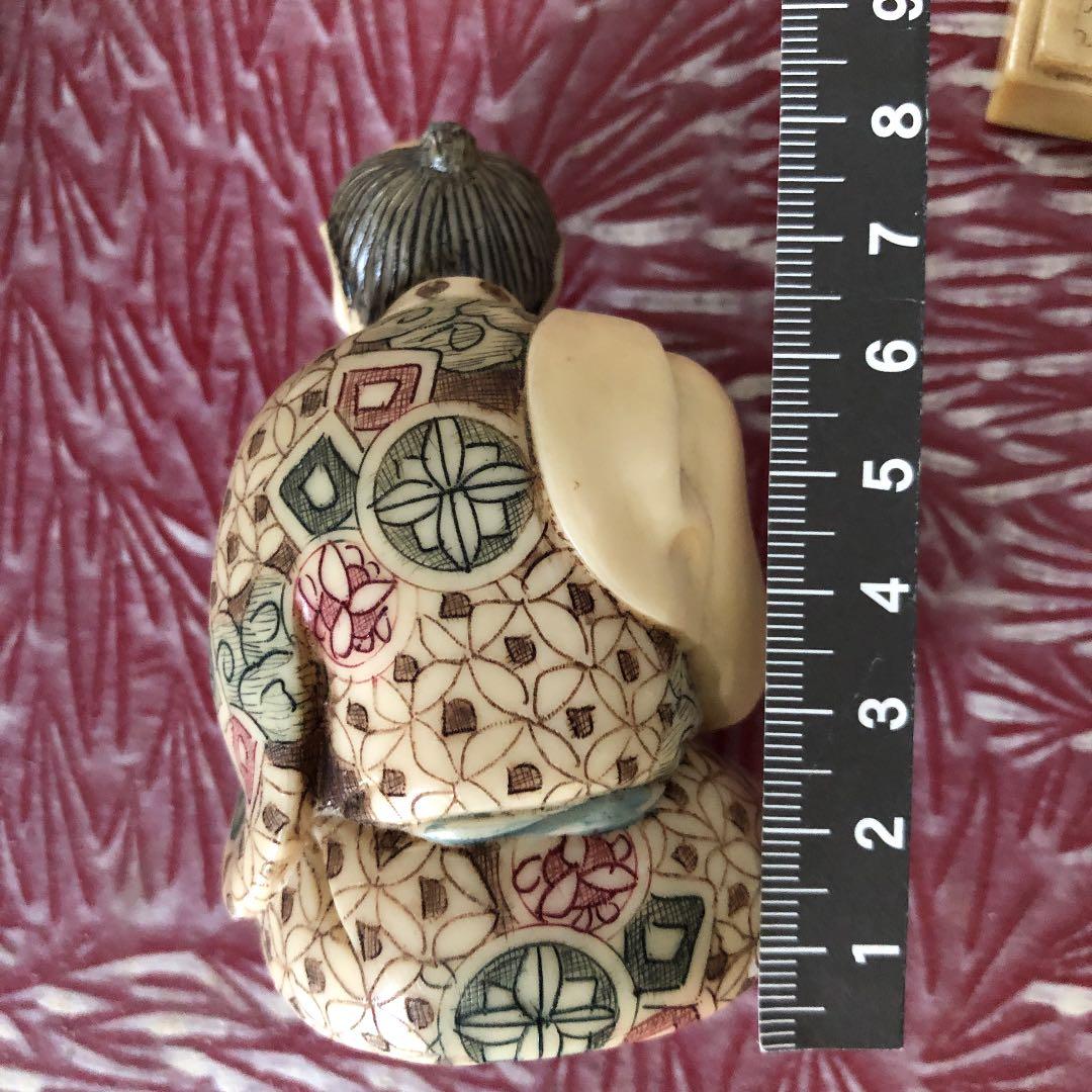 象牙調　在銘彫刻　囲碁対局