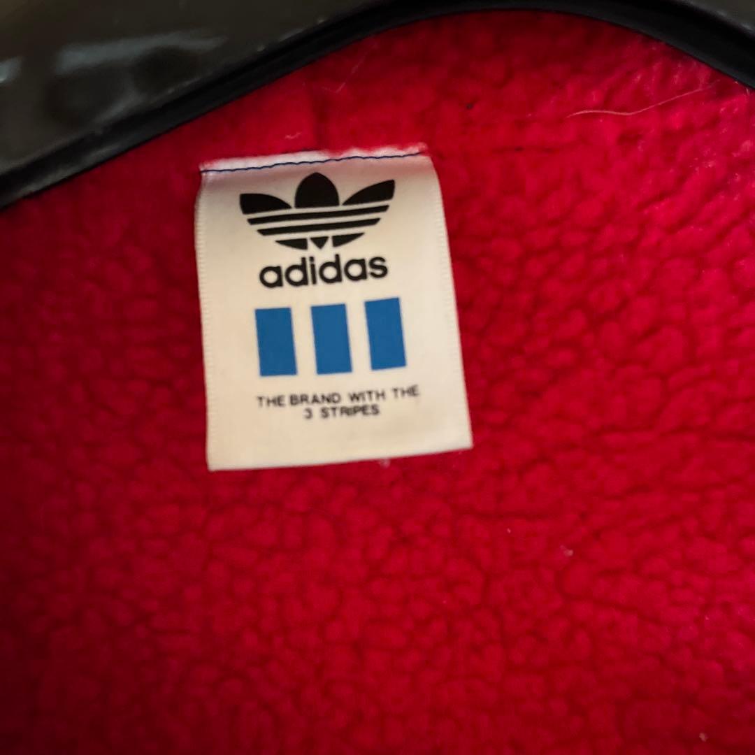 adidas フード付きベンチコート 青　ヴィンテージ