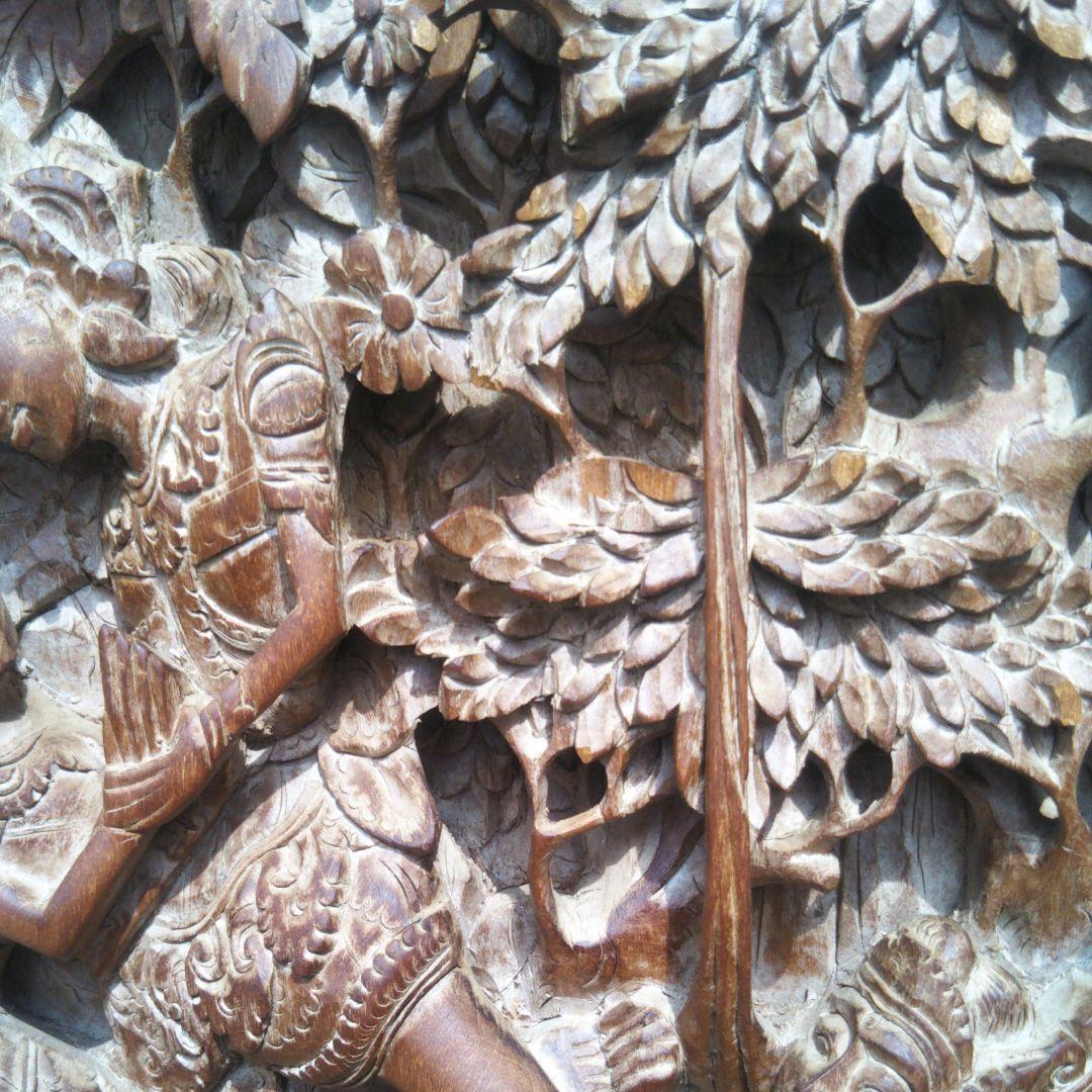 ★大型60cm★目立つ★インドネシア伝統彫り物★手掘り工芸品