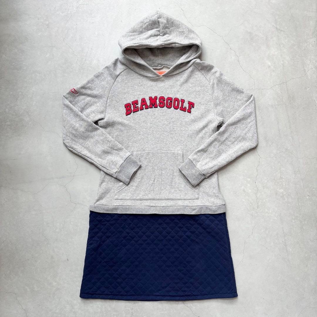 BEAMS GOLF ビームスゴルフ 長袖フード付きワンピース キルトスカート