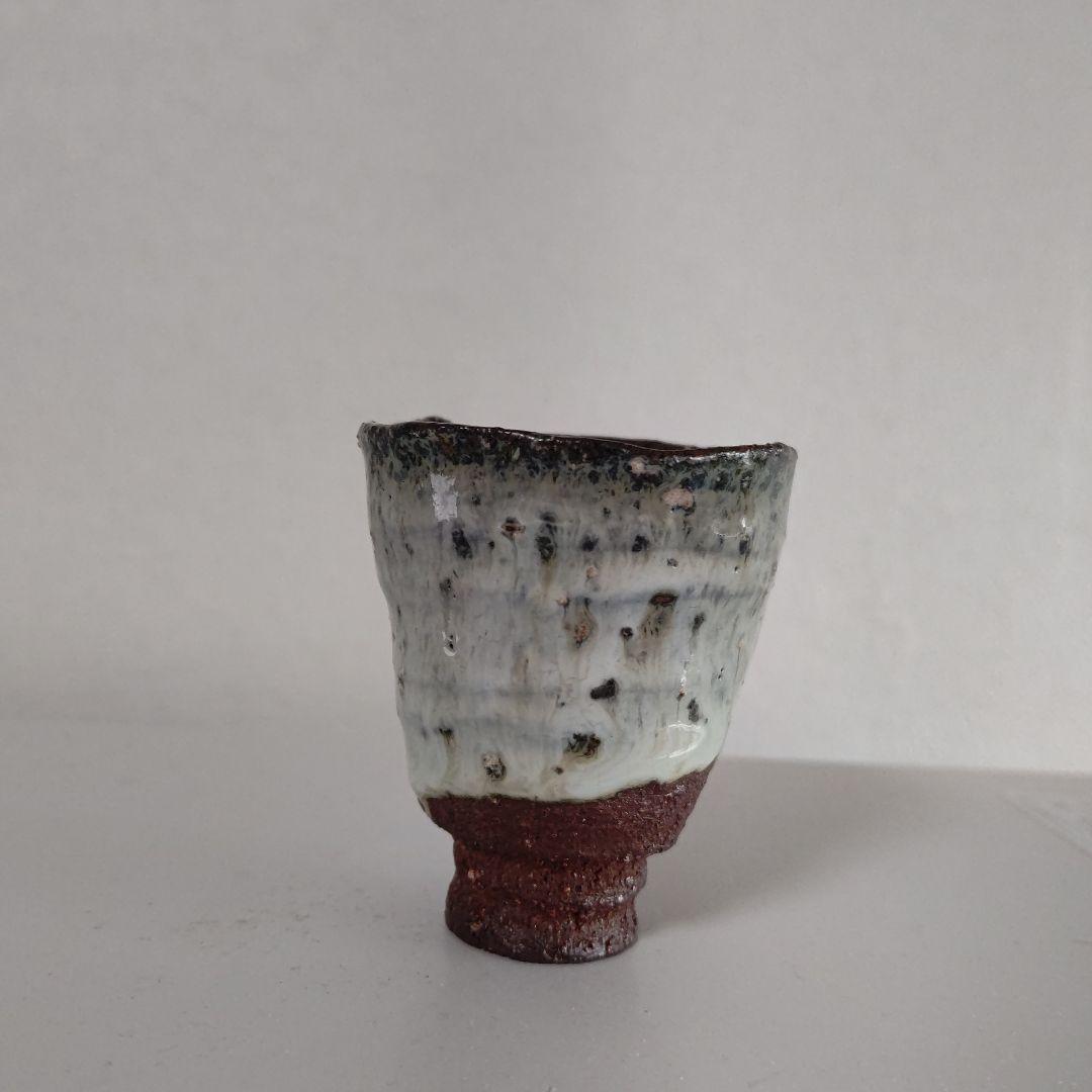 唐津焼き巨匠田中佐次郎作品ぐい呑み高6.5口径5馬上杯新品未使用箱なし