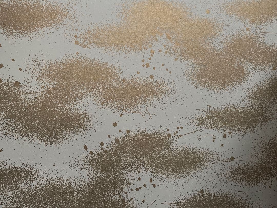 「母」 金彩霞 鳥の子 両面使い 風炉先屏風 紙箱 茶道具 （115①）