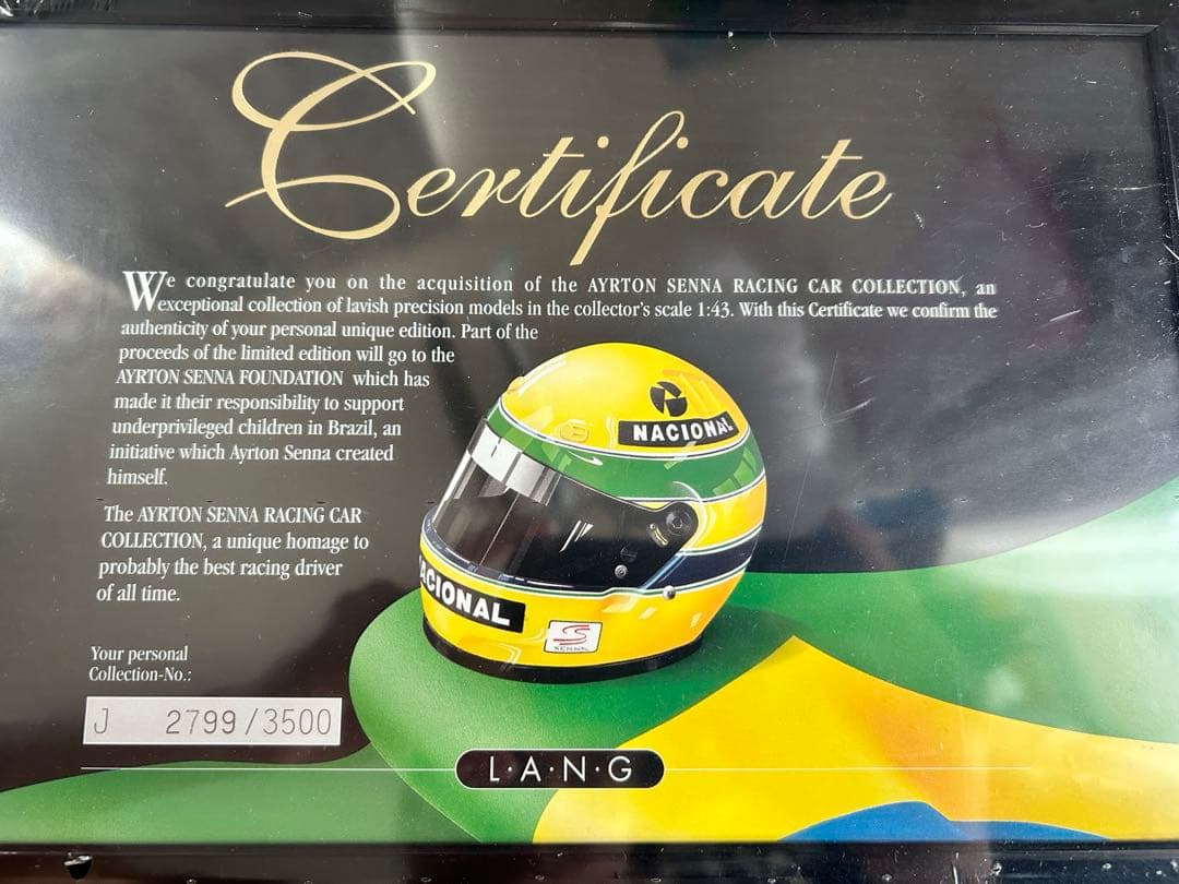 アイルトン・セナ ミニチャンプス 1/43 限定3500 証明書付き