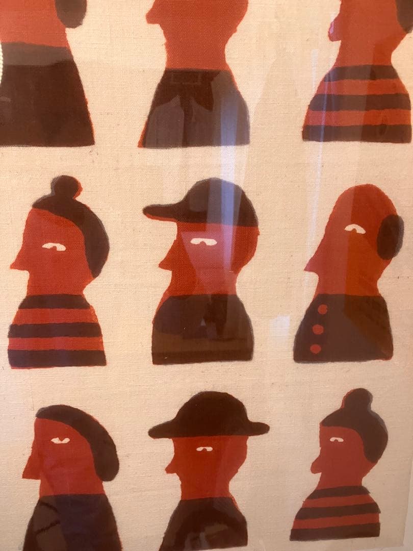 柚木沙弥郎 本染 染め布 型染絵 61×42 特大サイズ　民藝　民芸