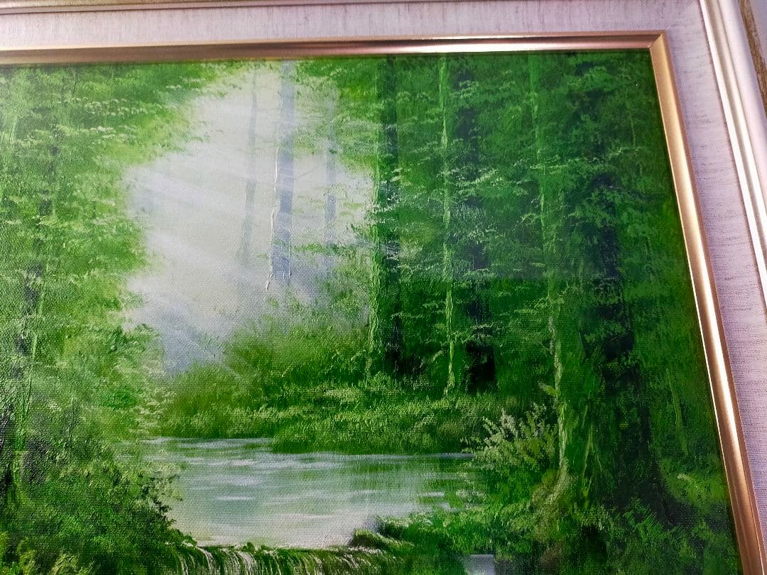 【真作】絵画　戸田彰　油彩6号　陽光　應美会会員　精密描写