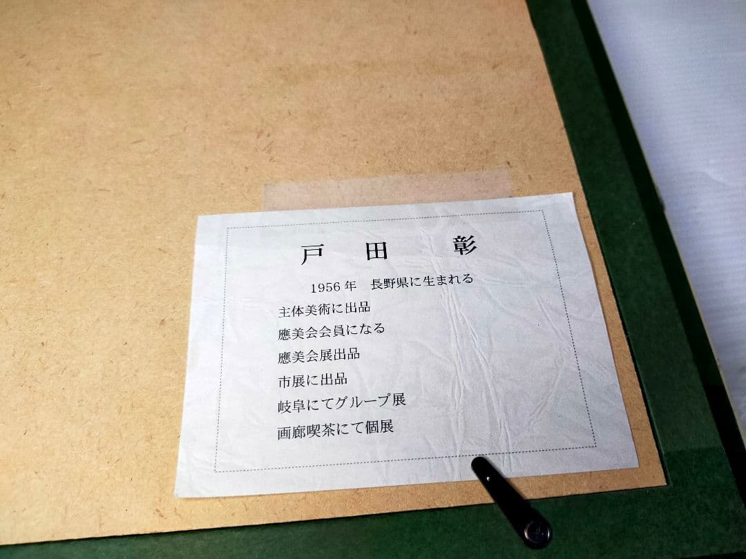 【真作】絵画　戸田彰　油彩6号　陽光　應美会会員　精密描写