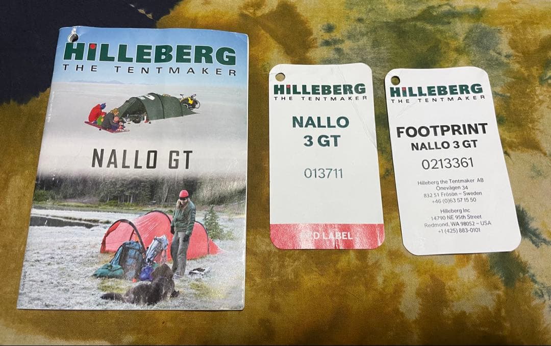 【美品】HILLEBERGヒルバーグナロ3GT グリーン　純正フットプリント付