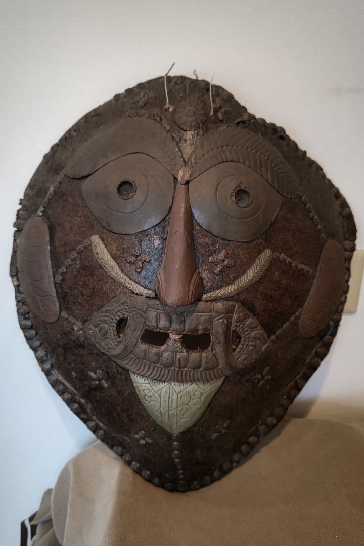 チベット、魔除けの巨大亀面、アンティーク